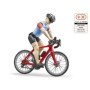 Bruder figurina ciclist cu bicicleta de curse